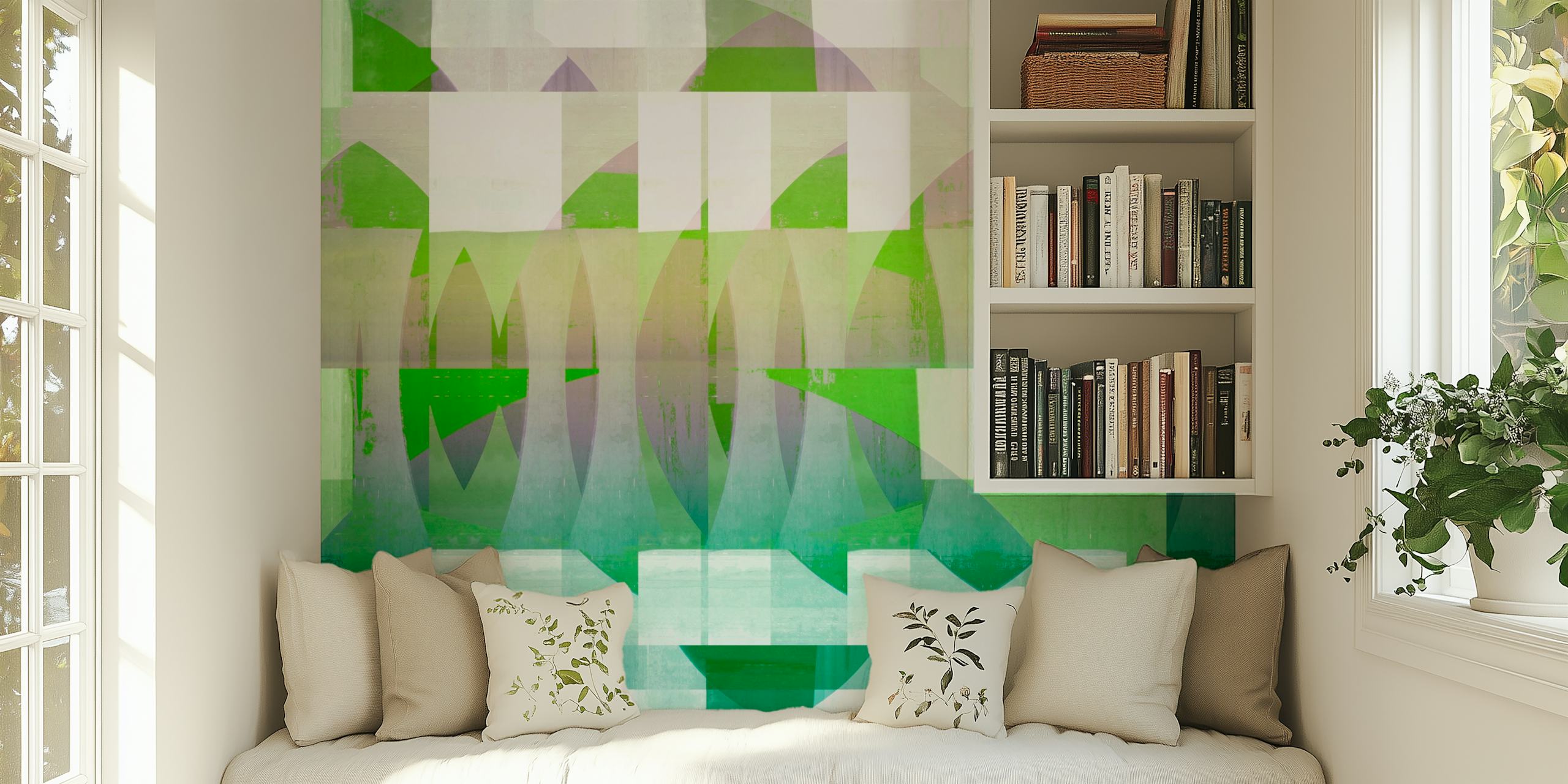 Papel pintado Bauhaus Geometry Mosaic en una habitación
