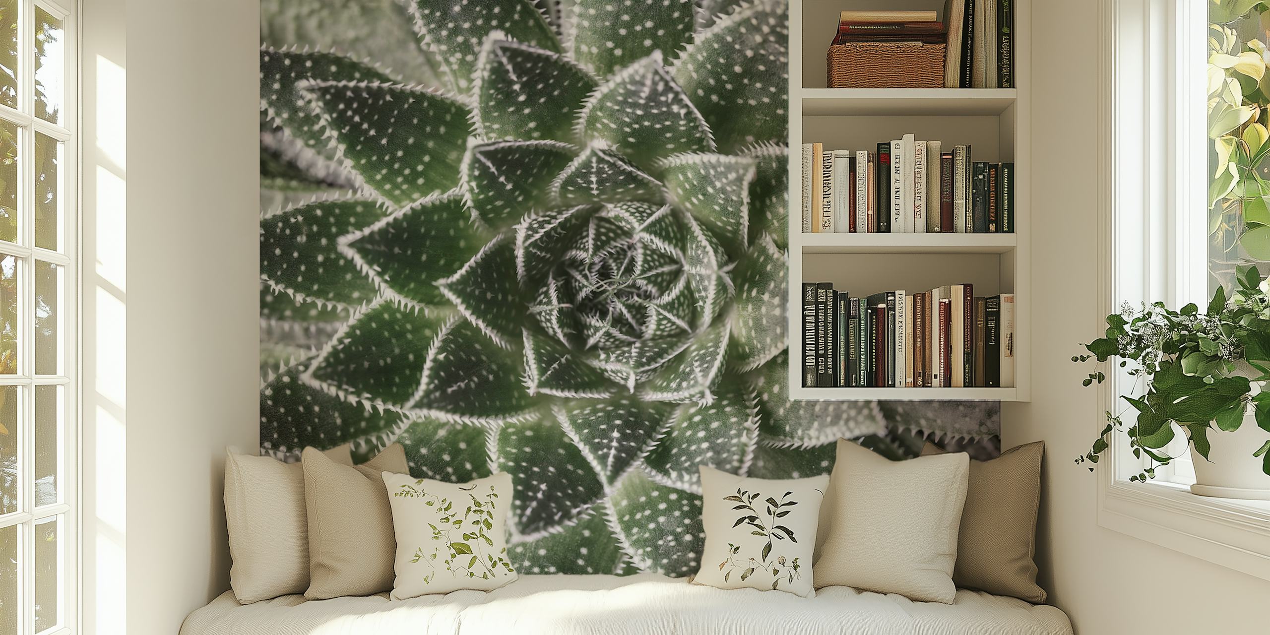 Aloe Aristata zidna slika koja detaljno prikazuje sukulentnu biljku