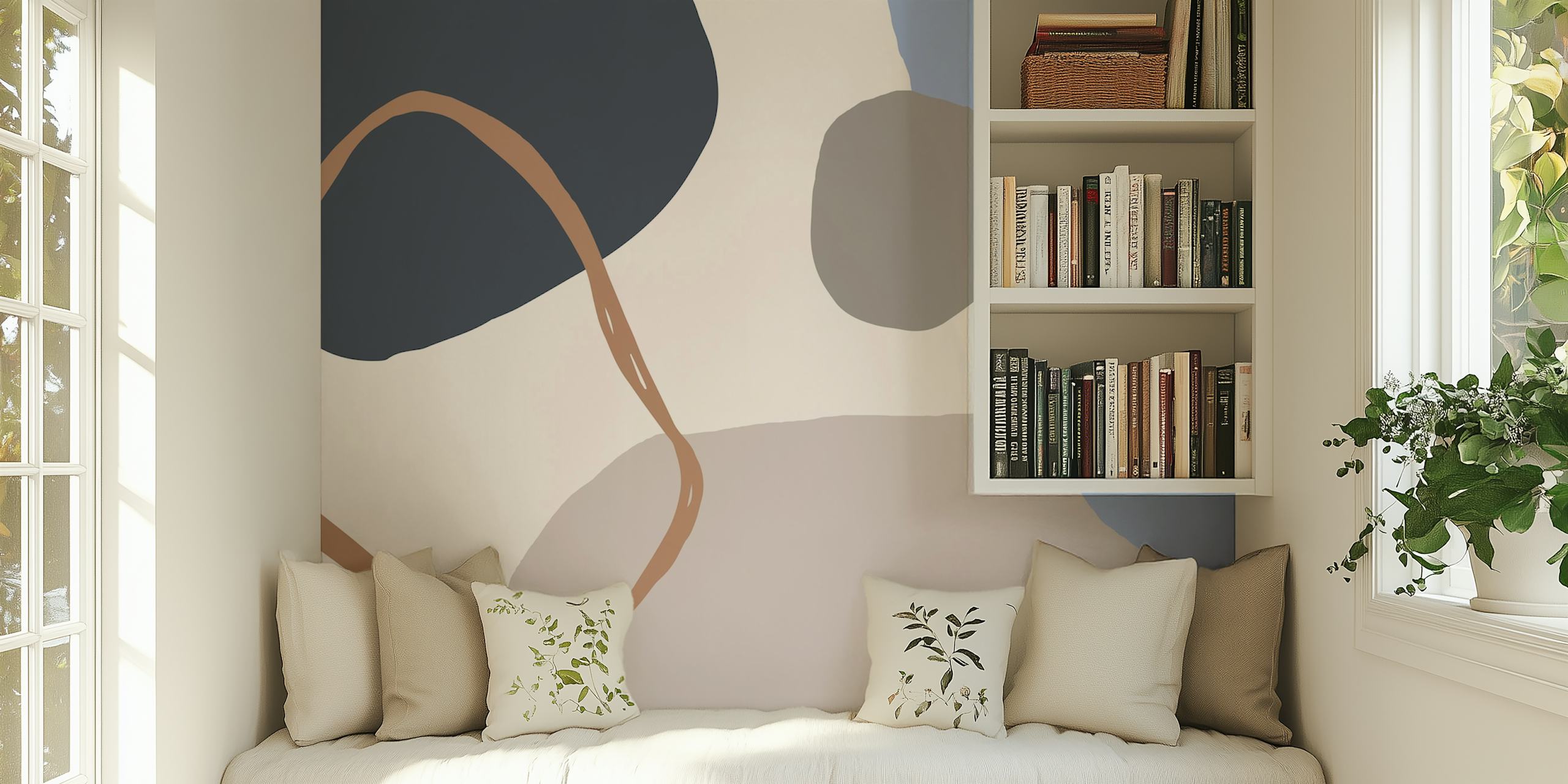 Organic Shapes 13 wallpaper in a room