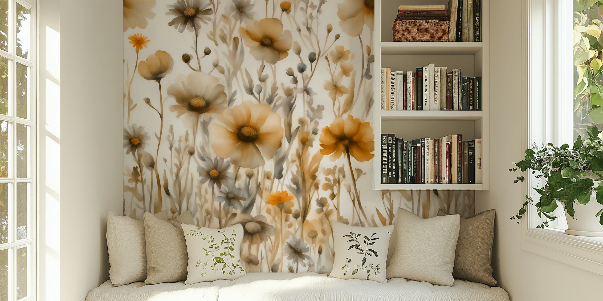 Moody Wildflower Vintage tapet i et rum