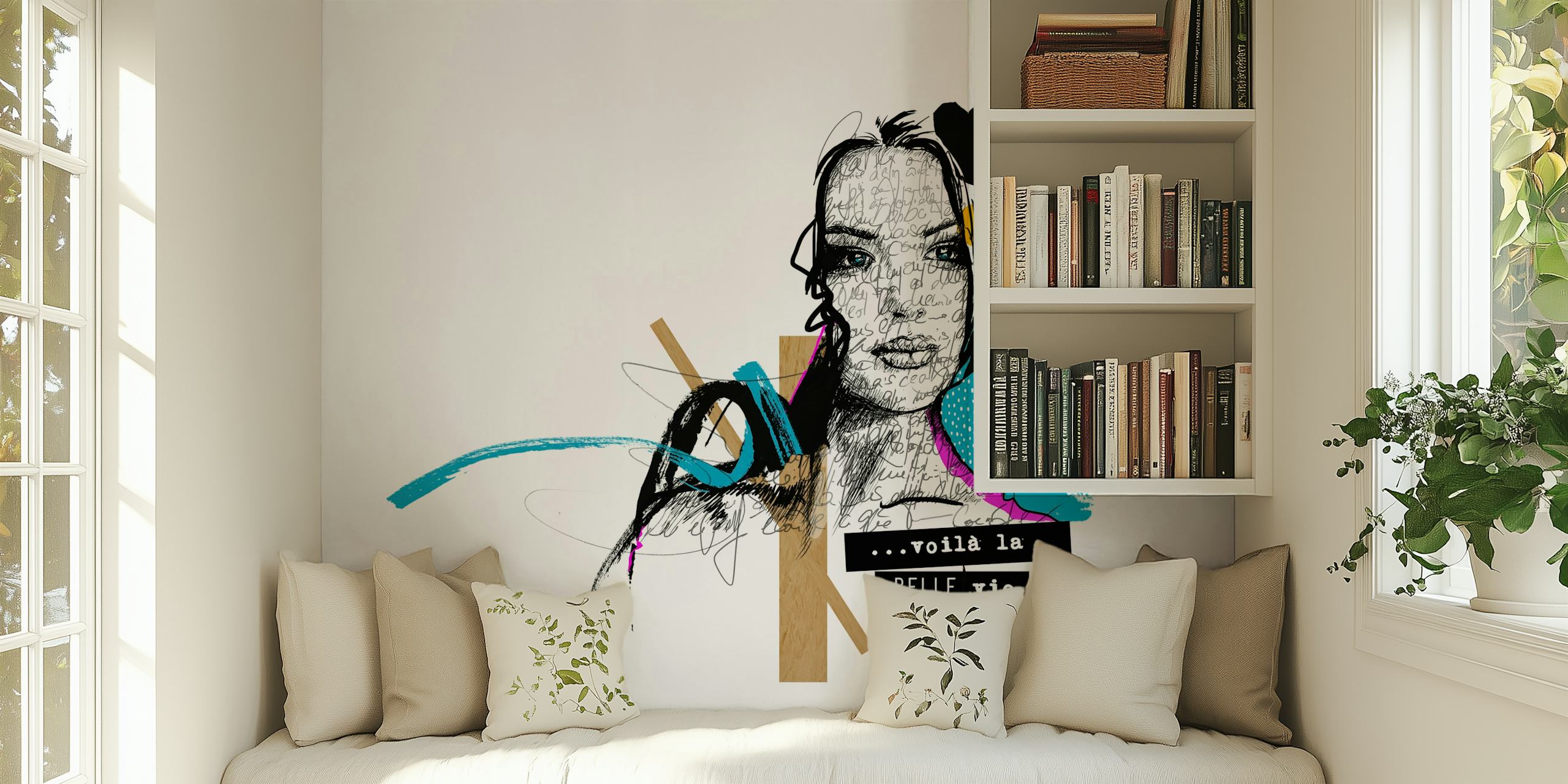 La Belle Vie Portrait wallpaper design in a room