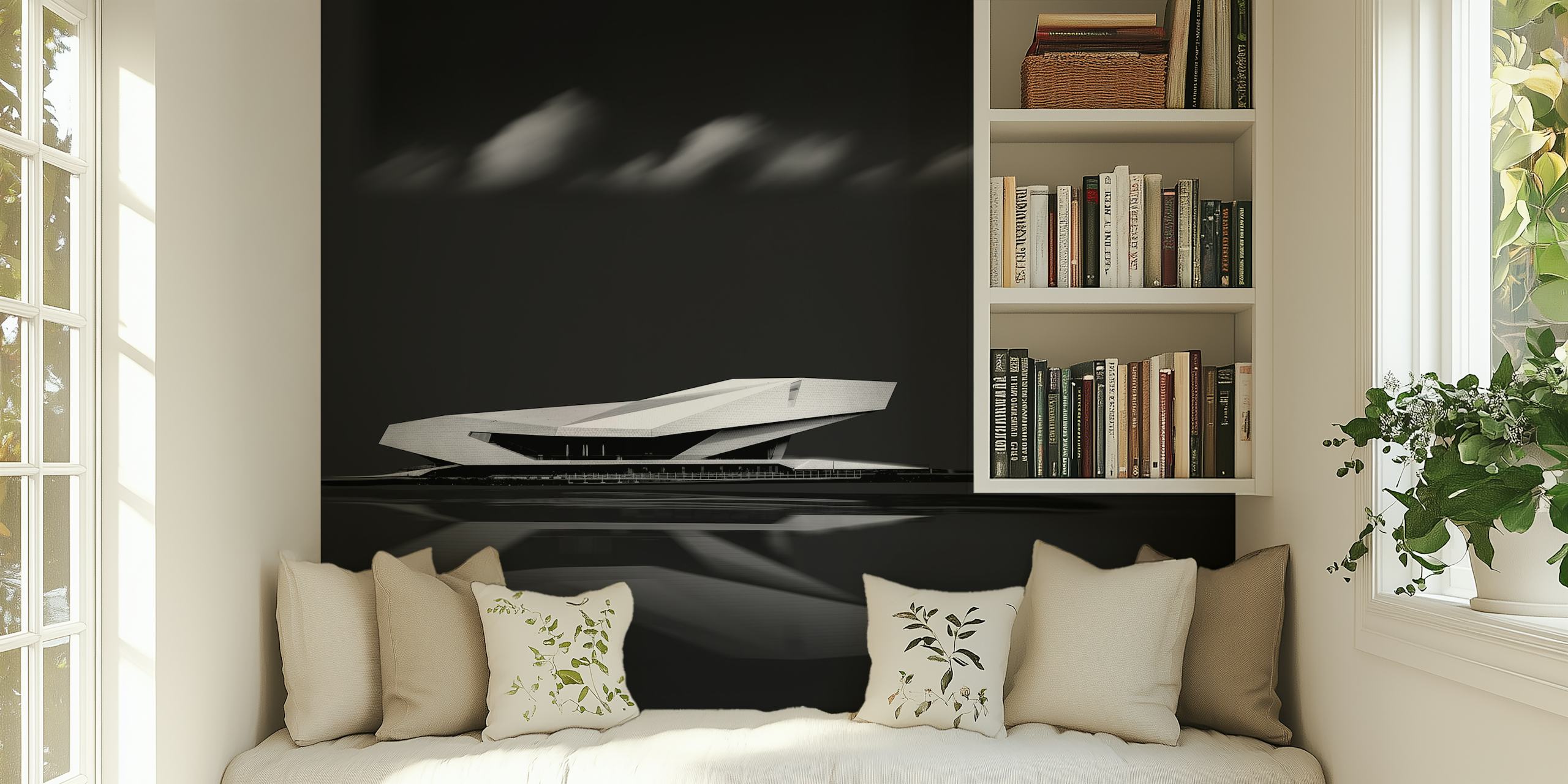Modern abstract black and white design wallpaper