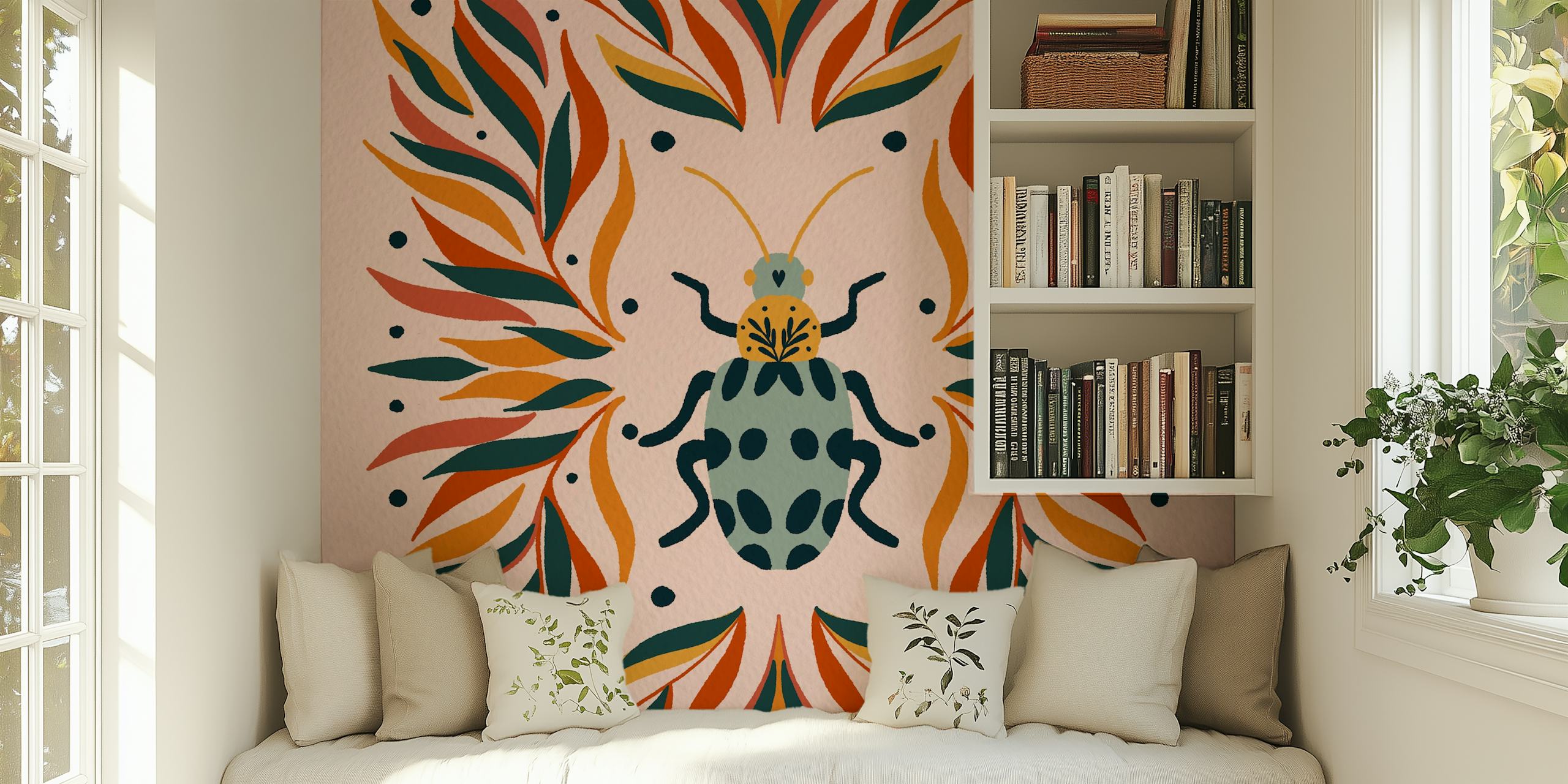Papel pintado Bug and leaves en una habitación
