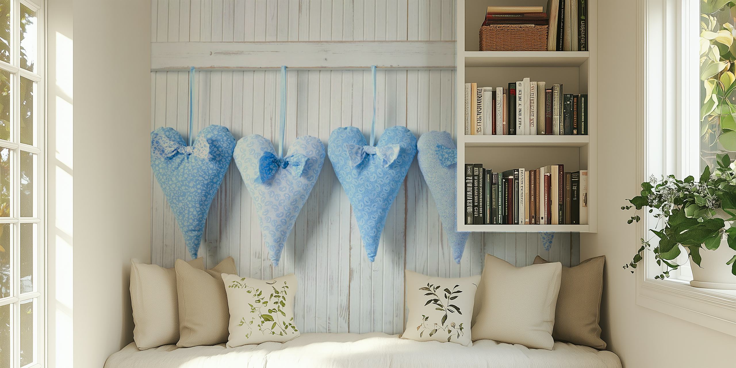 Hanging Hearts tapet i et rum