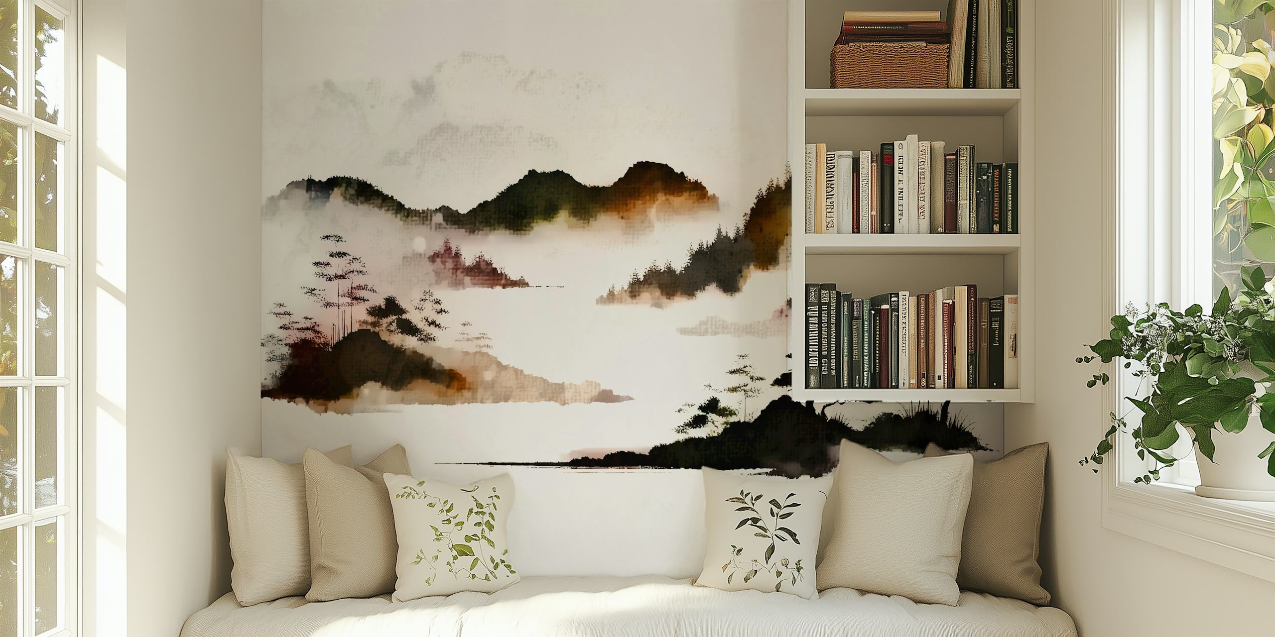 Tapeta Japandi Forest Horizon u sobi