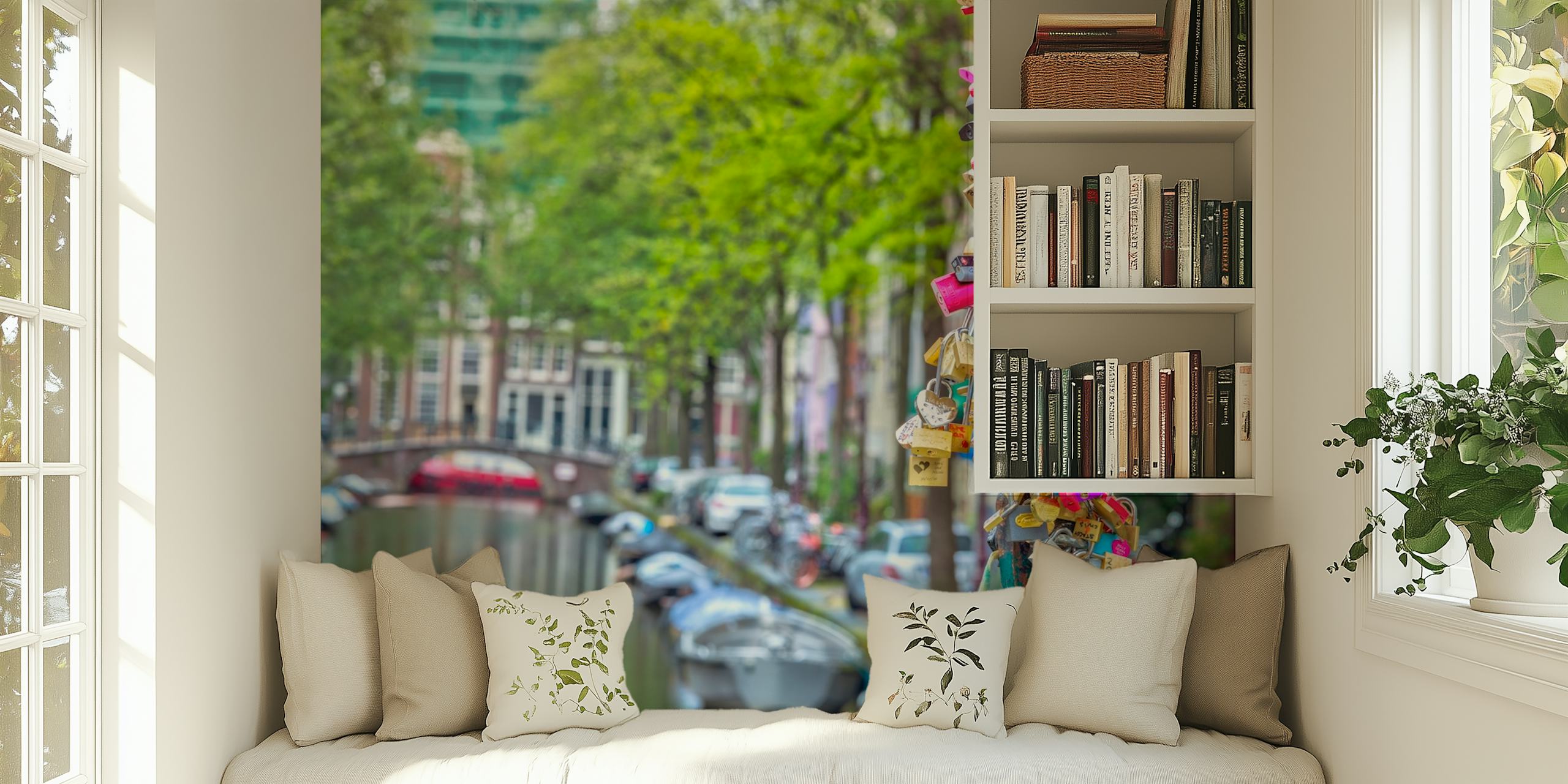 Love Locks Bridge wallpaper in a room