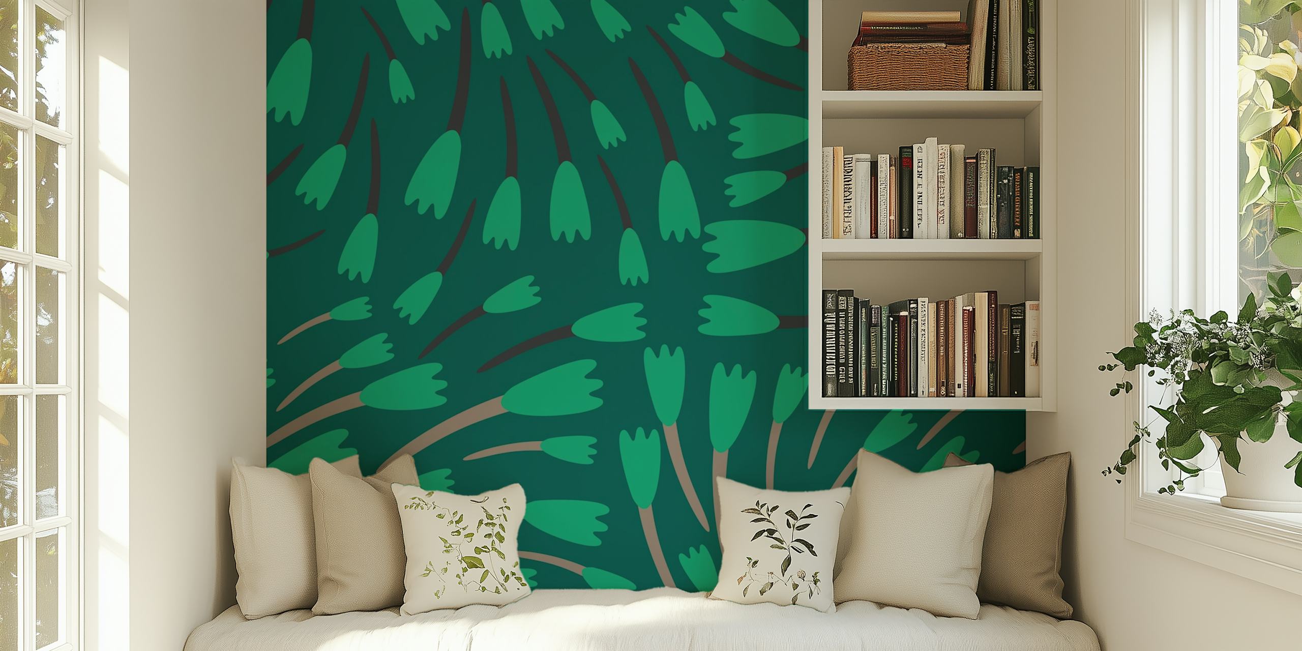 Jungle green jade tulips i et rom