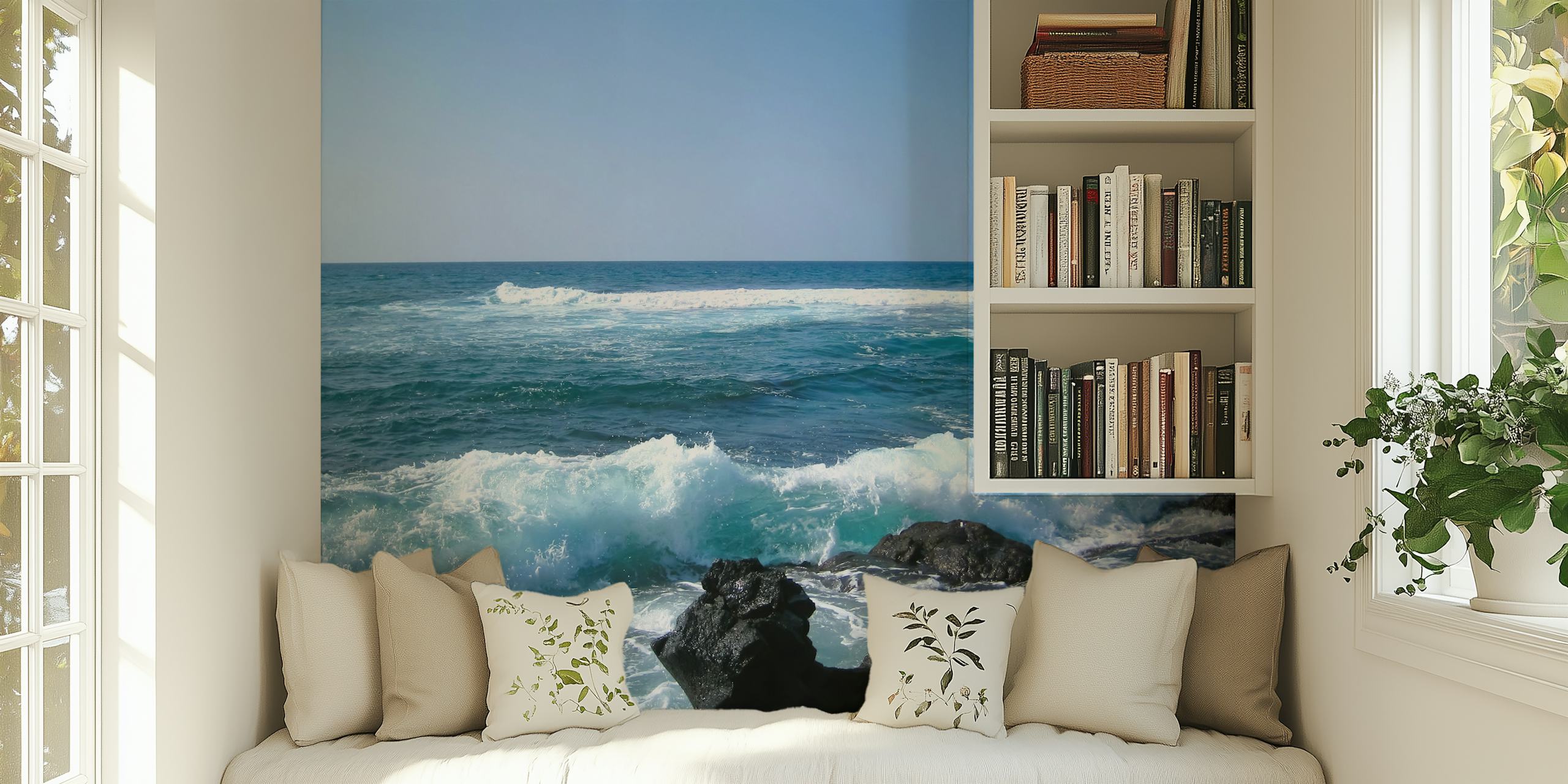 Hawaii Rocky Shore Breeze wallpaper in a room