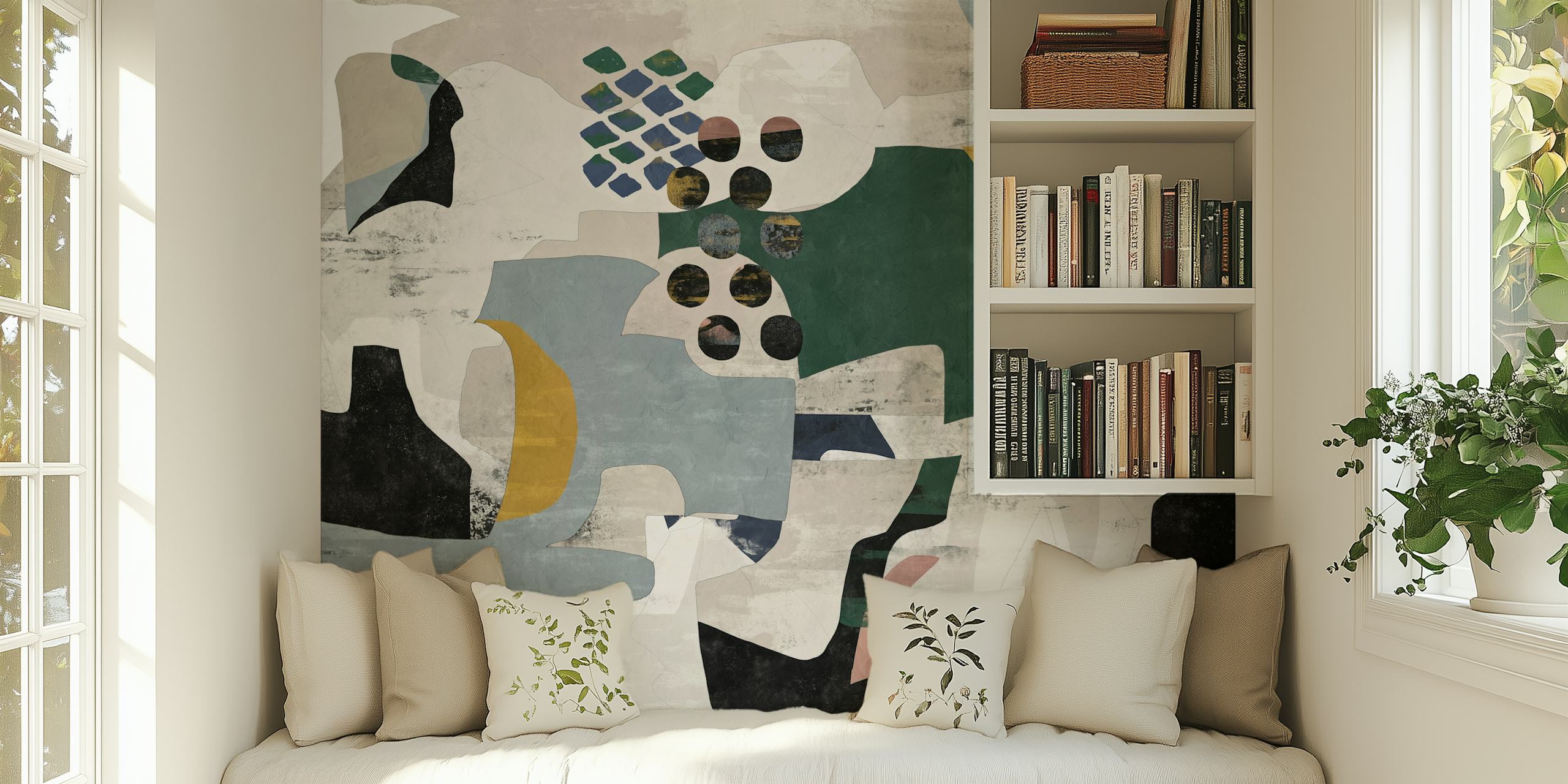 Modernist Shapes Decor wallpaper in a room