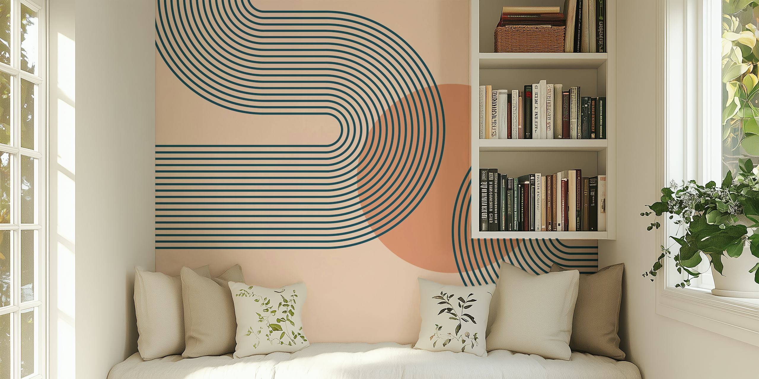 Elegant Curvature tapet i et rum