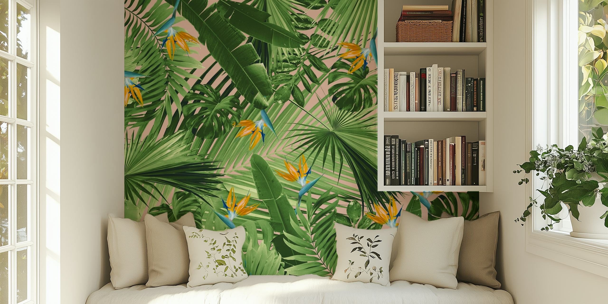 Bird of Paradise Jungle wallpaper in a room