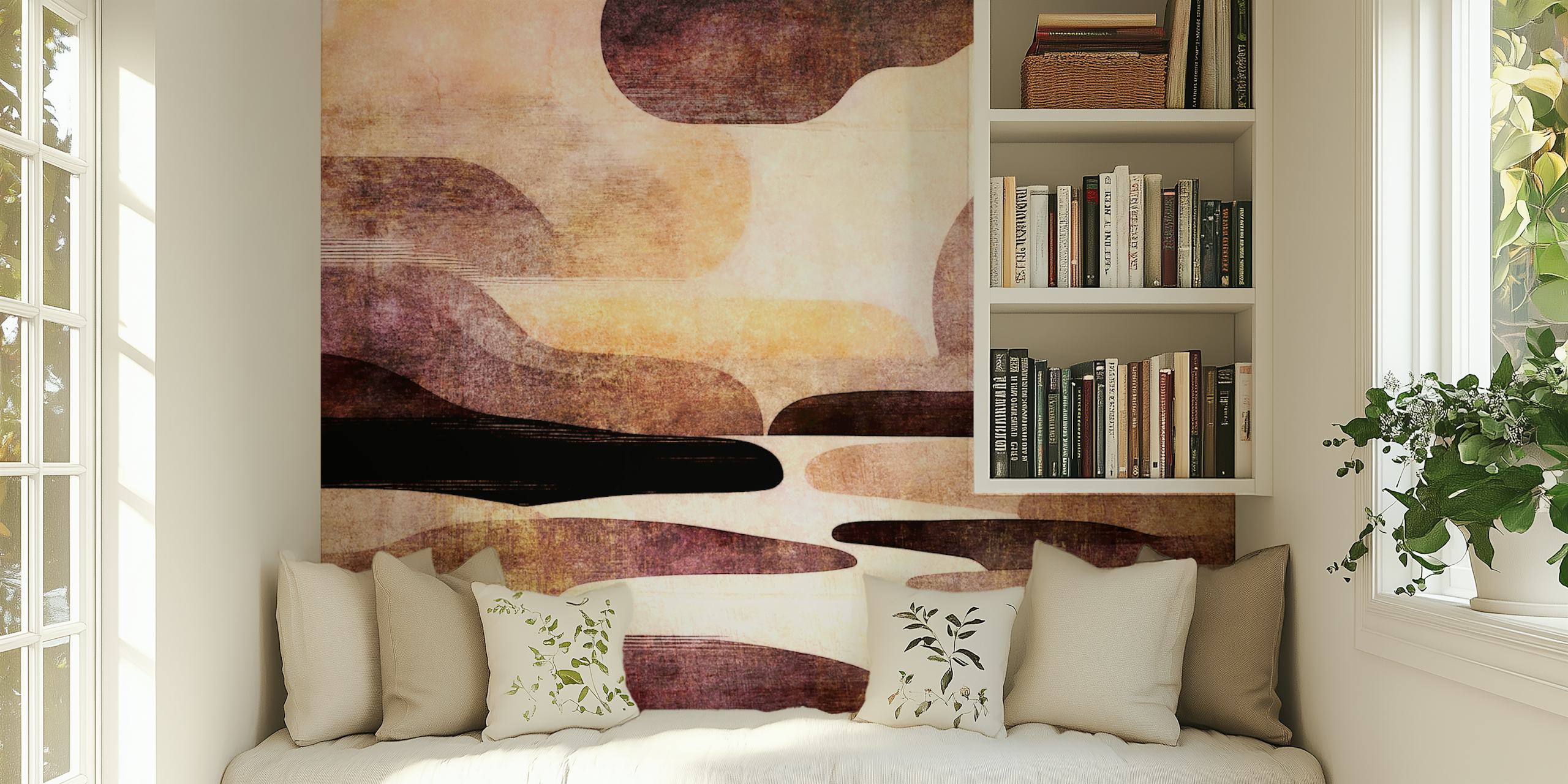Earthy Tones Textured tapet i et rum