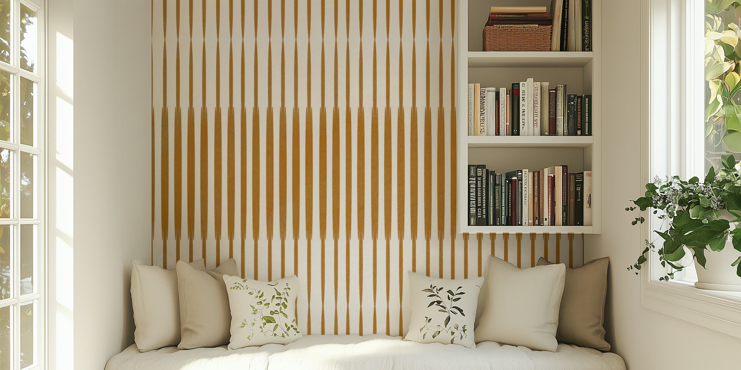 Earthy Japandi Minimalist wallpaper in a room