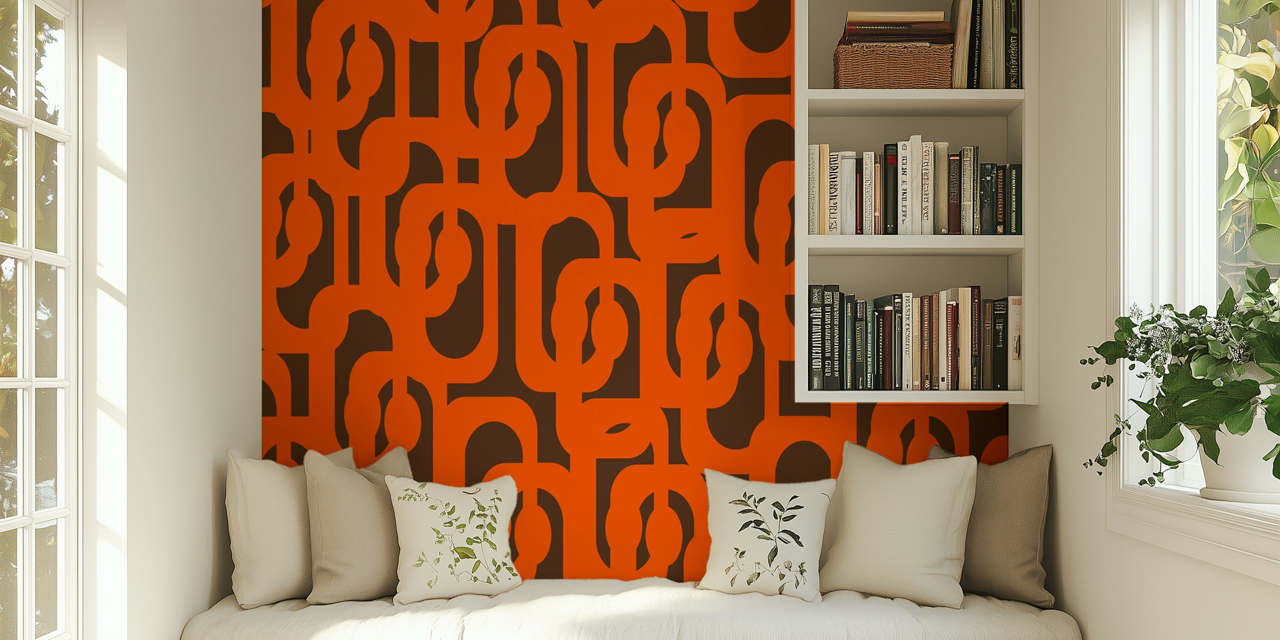 Papel de parede Mid Century Modern Loops em um cômodo