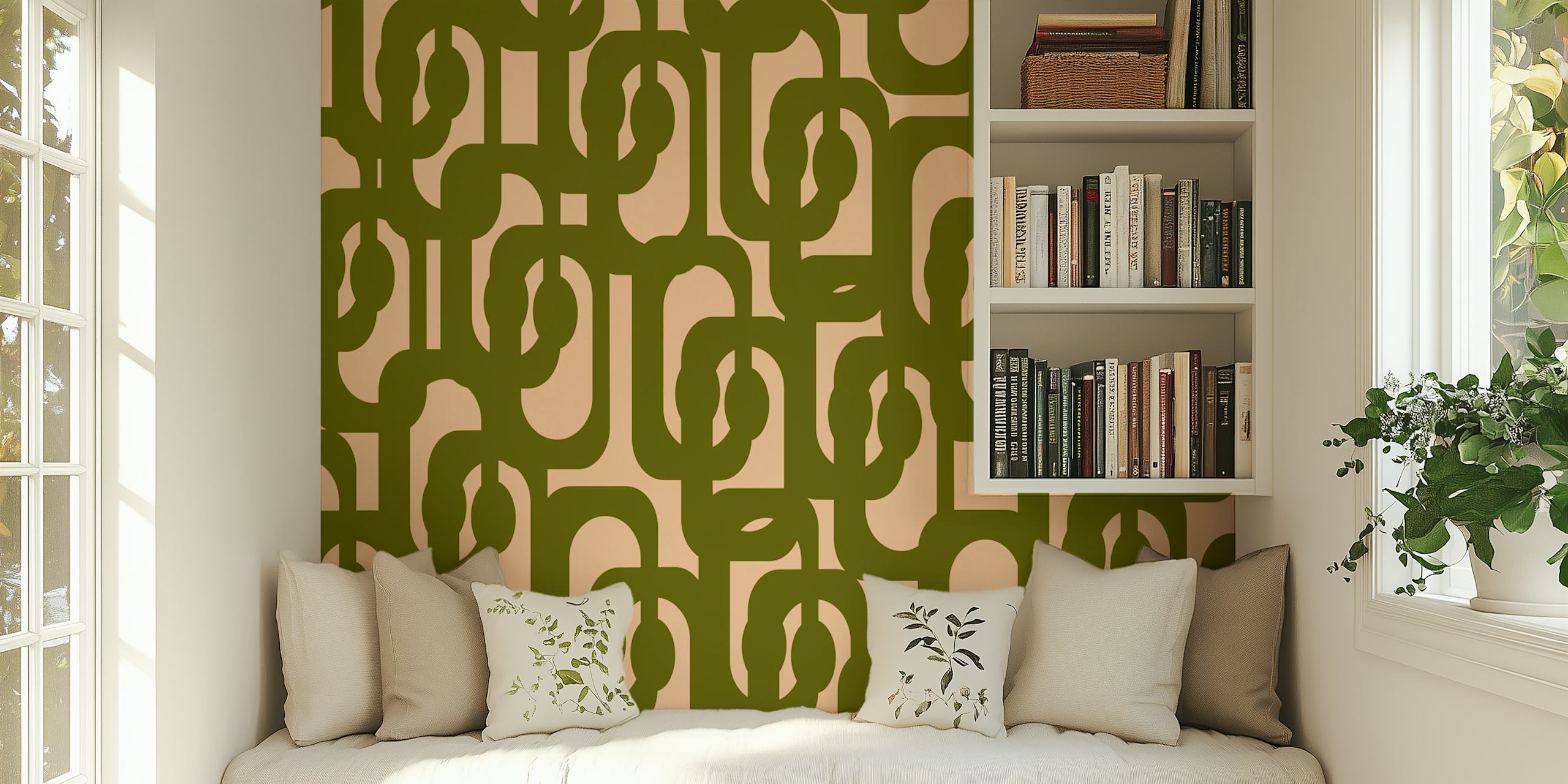 Mid Century Modern Loops ταπετσαρία στο δωμάτιο