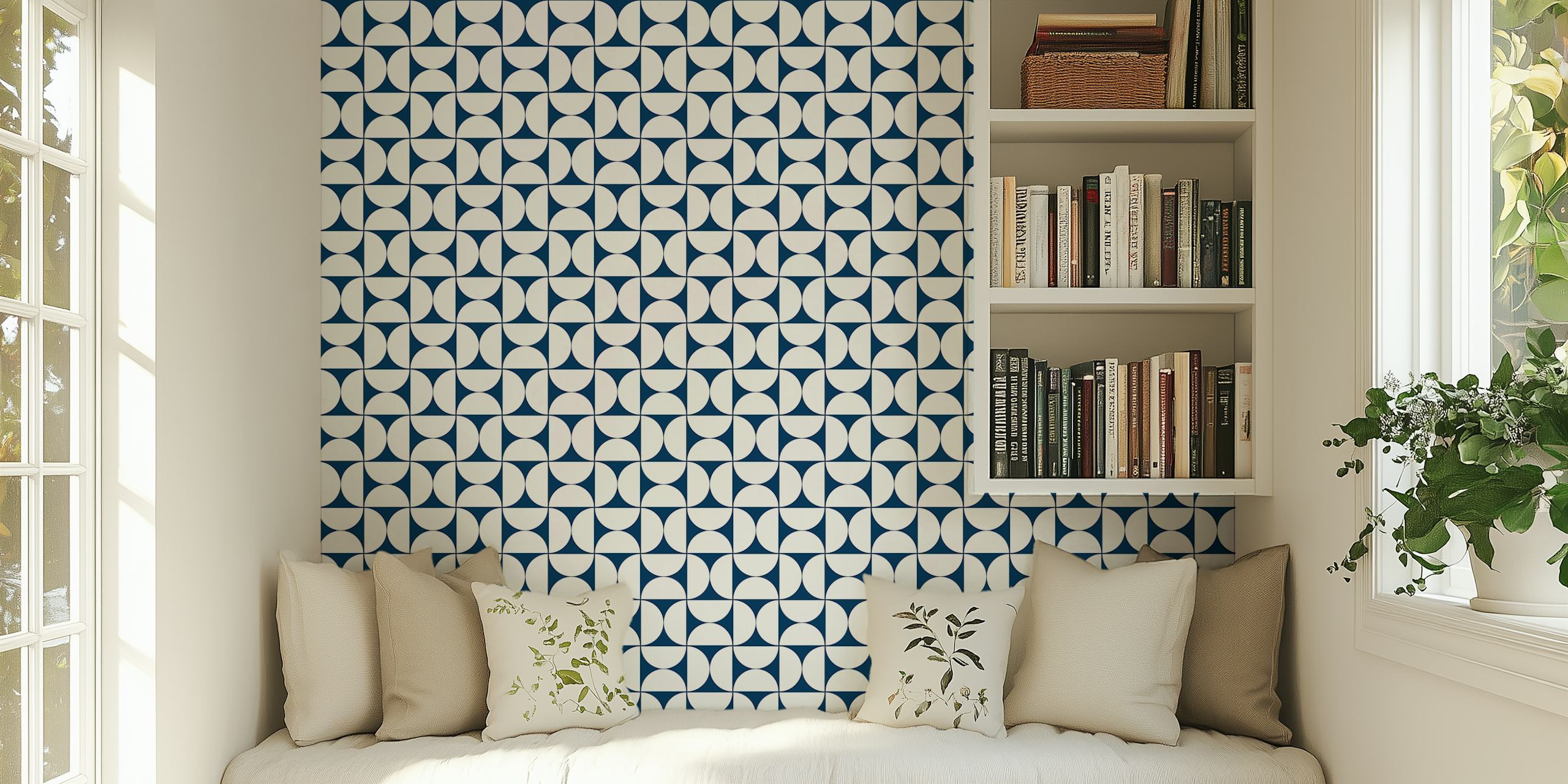 Mid-Century Modern pattern wallpaper in a room