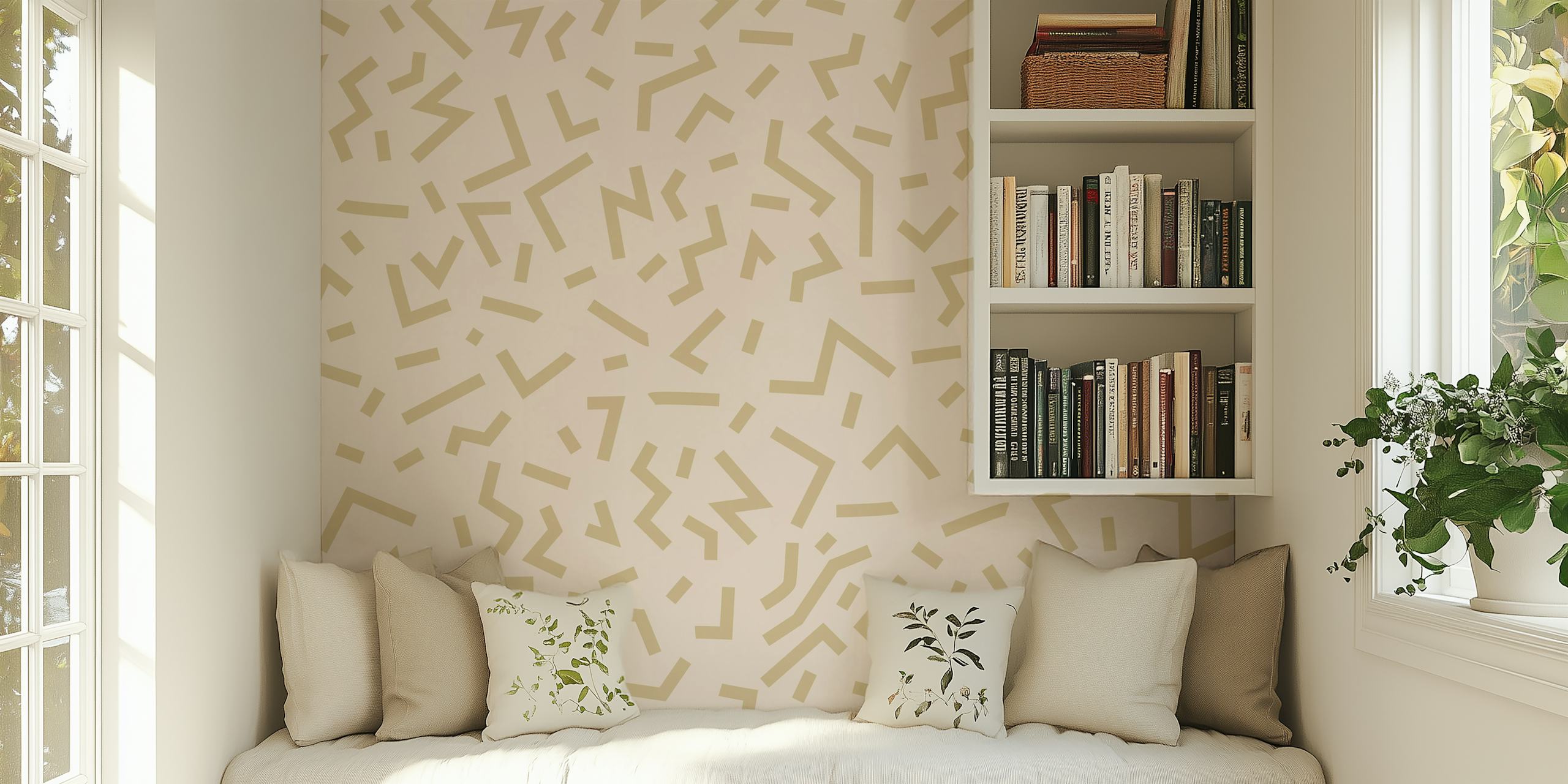 Papier peint Contemporary Line Art dans une pièce