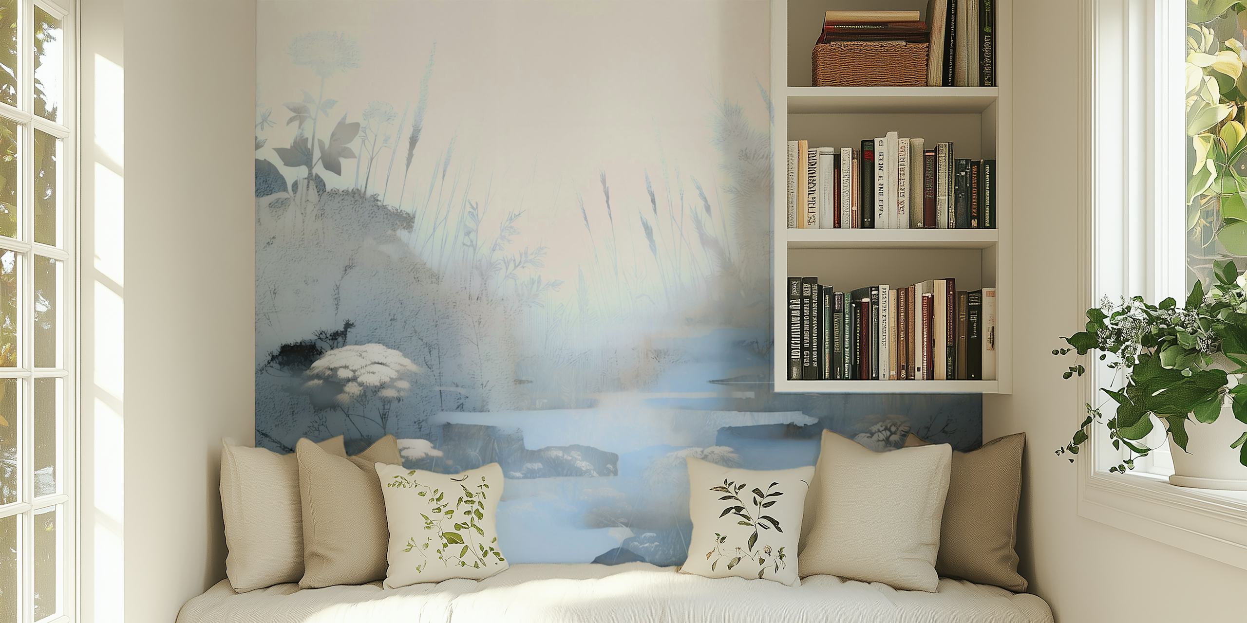 Papel tapiz Tranquil Botanical Dream en una habitación