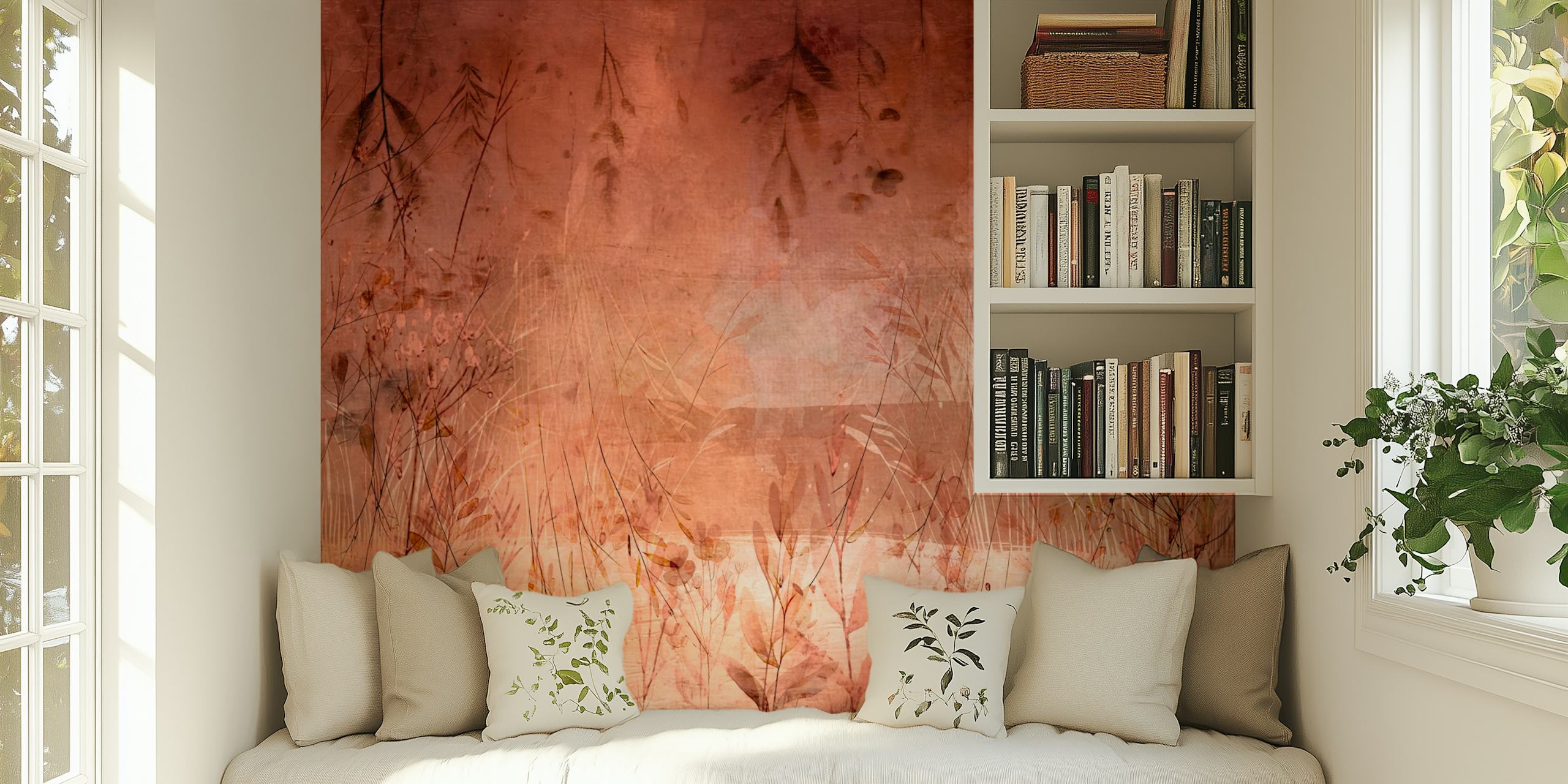 Autumn Whisper Botanicals wallpaper in a room