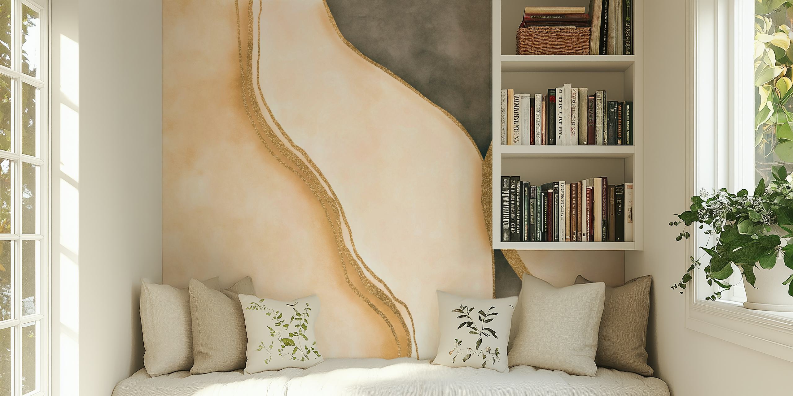 Abstract Connection wallpaper in a room