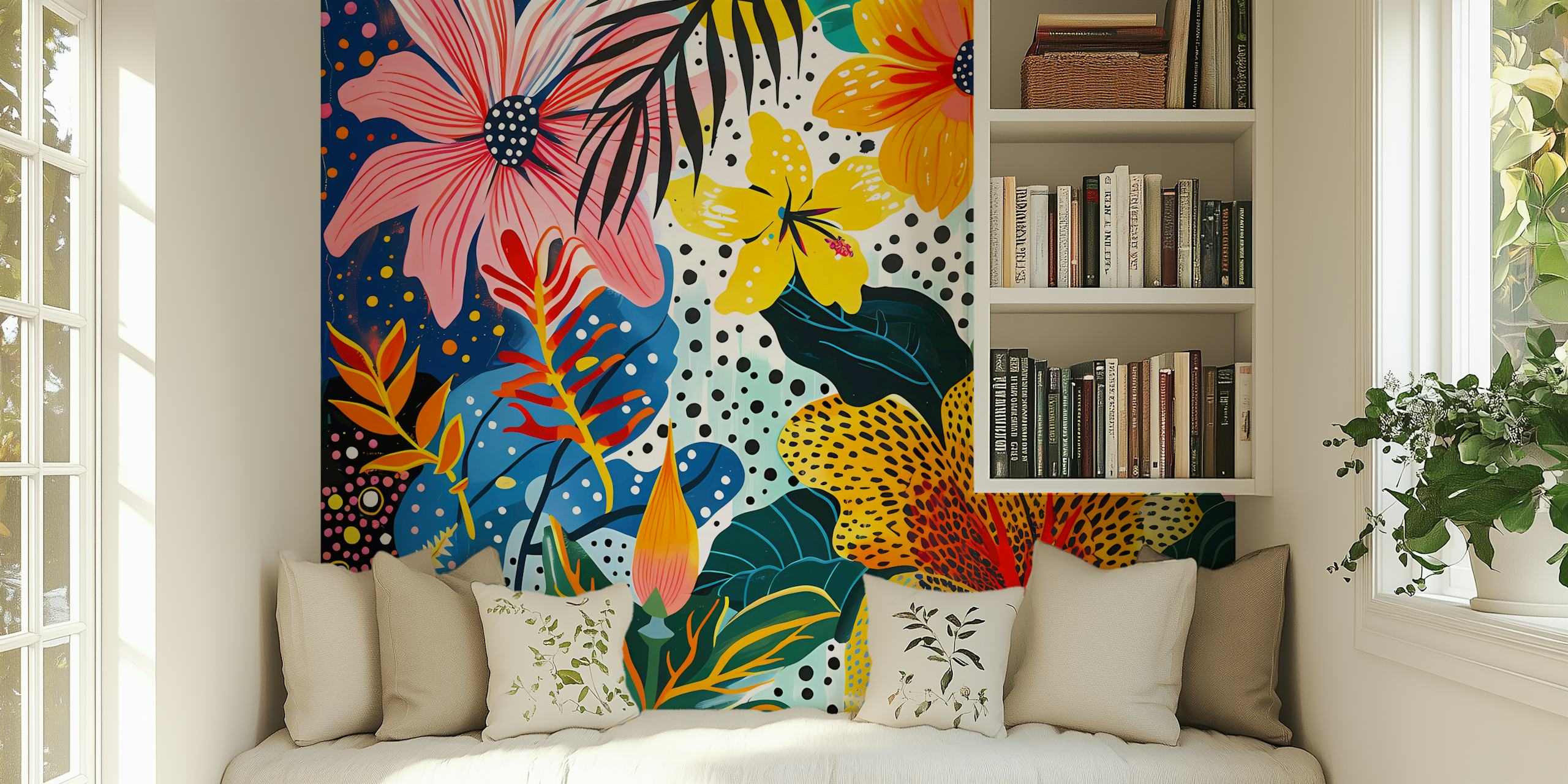 Ταπετσαρία Exotic Tropical Garden που εμφανίζεται σε ένα δωμάτιο