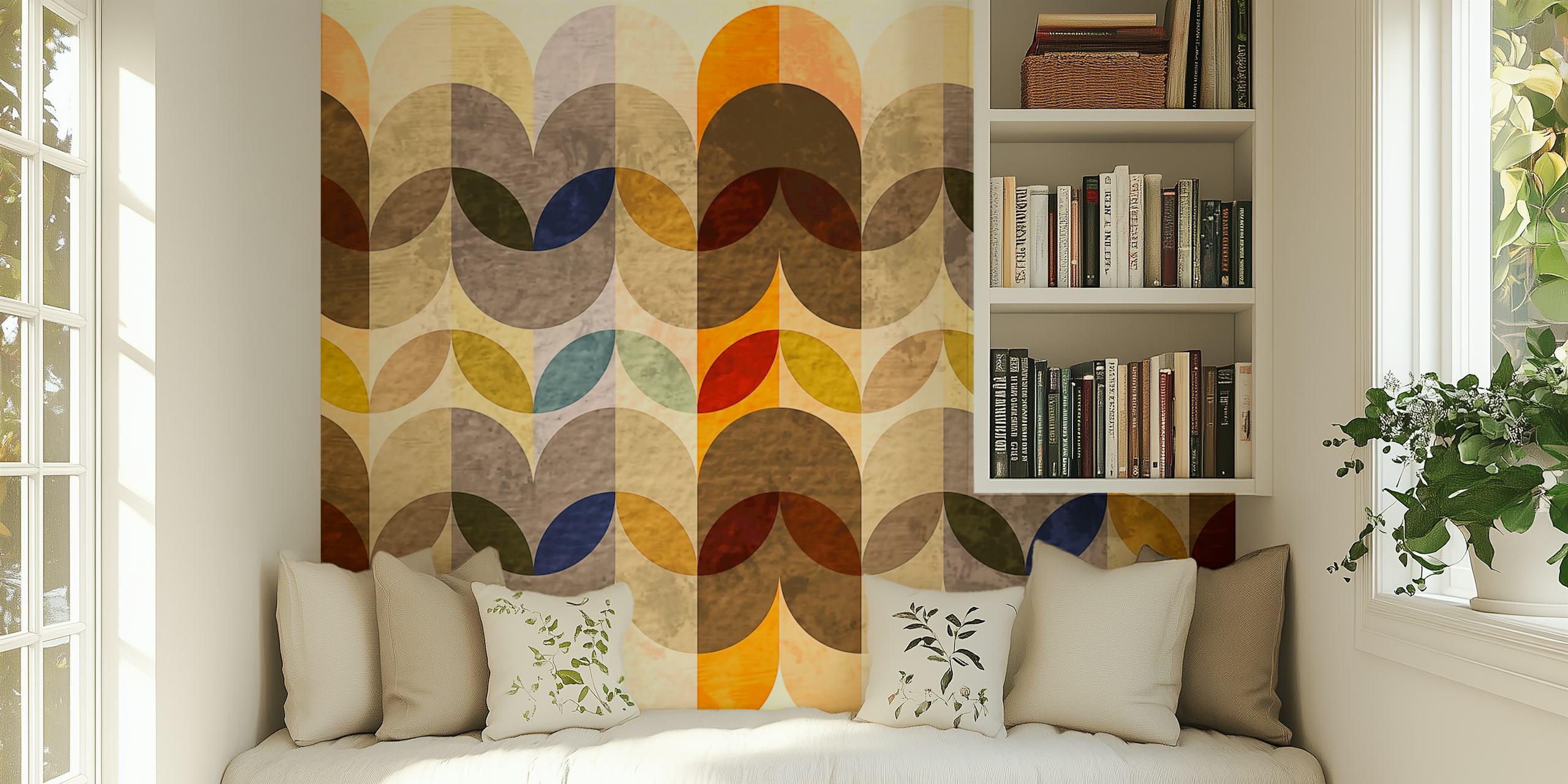 Art Deco wallpaper featuring autumn hues