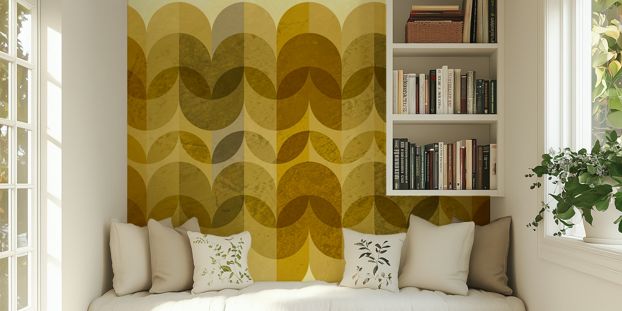 Papel tapiz Golden Scales Decor en una habitación