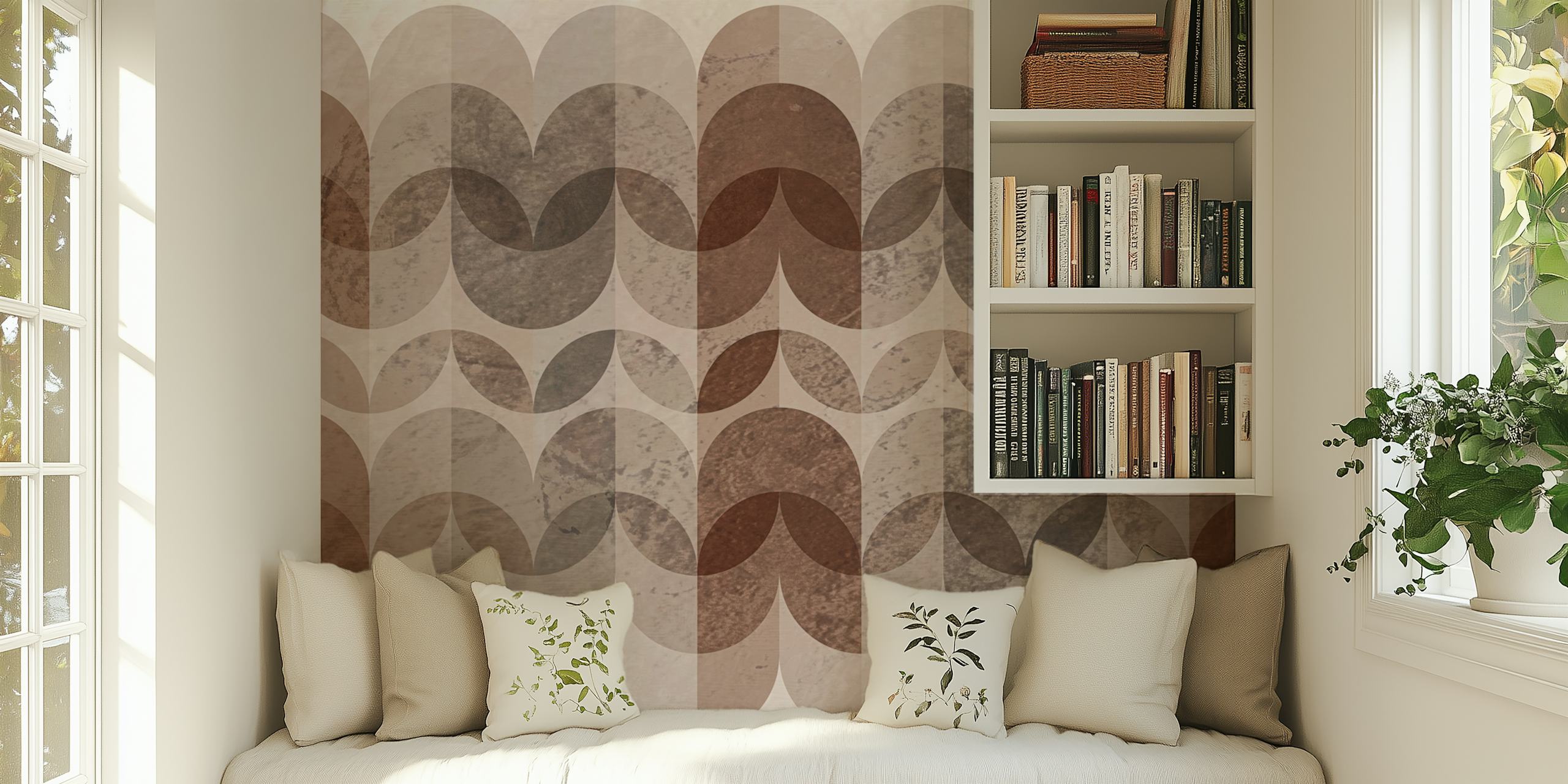papel de parede Earthy Curves Decor em um quarto