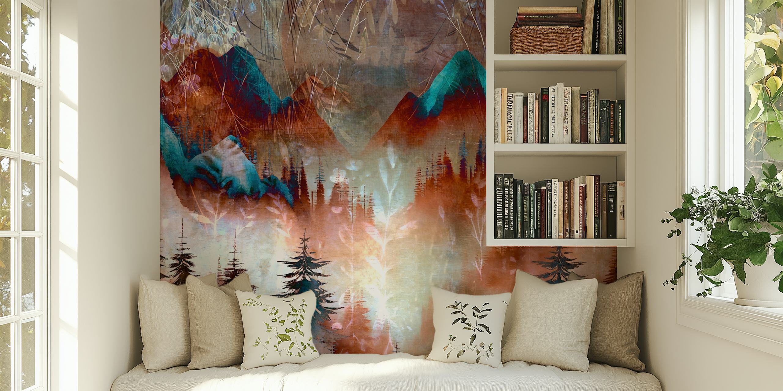 Rustic Peaks Fantasy tapet i et rum