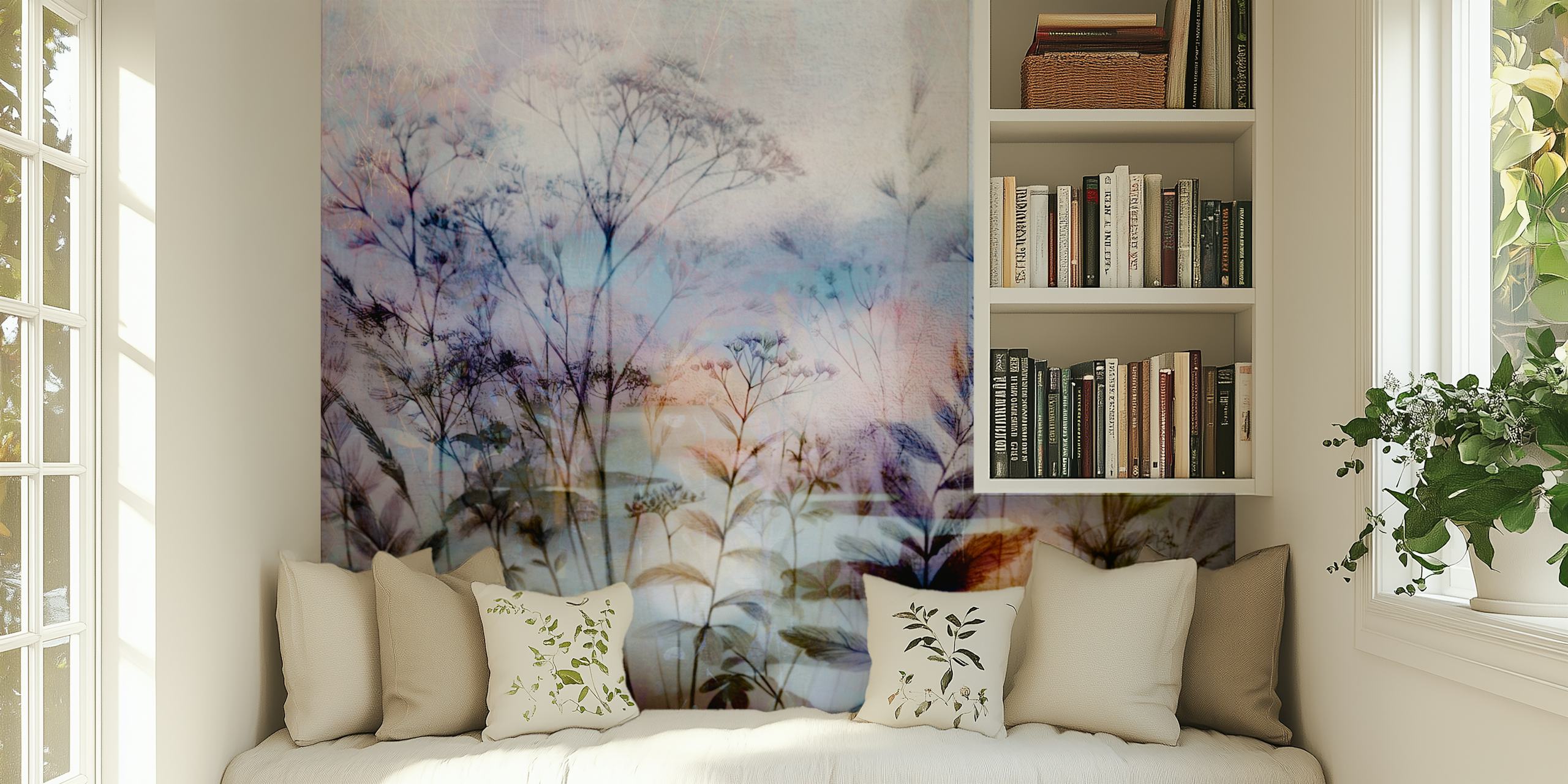 Papel tapiz Soft Herbal Canopy en una habitación