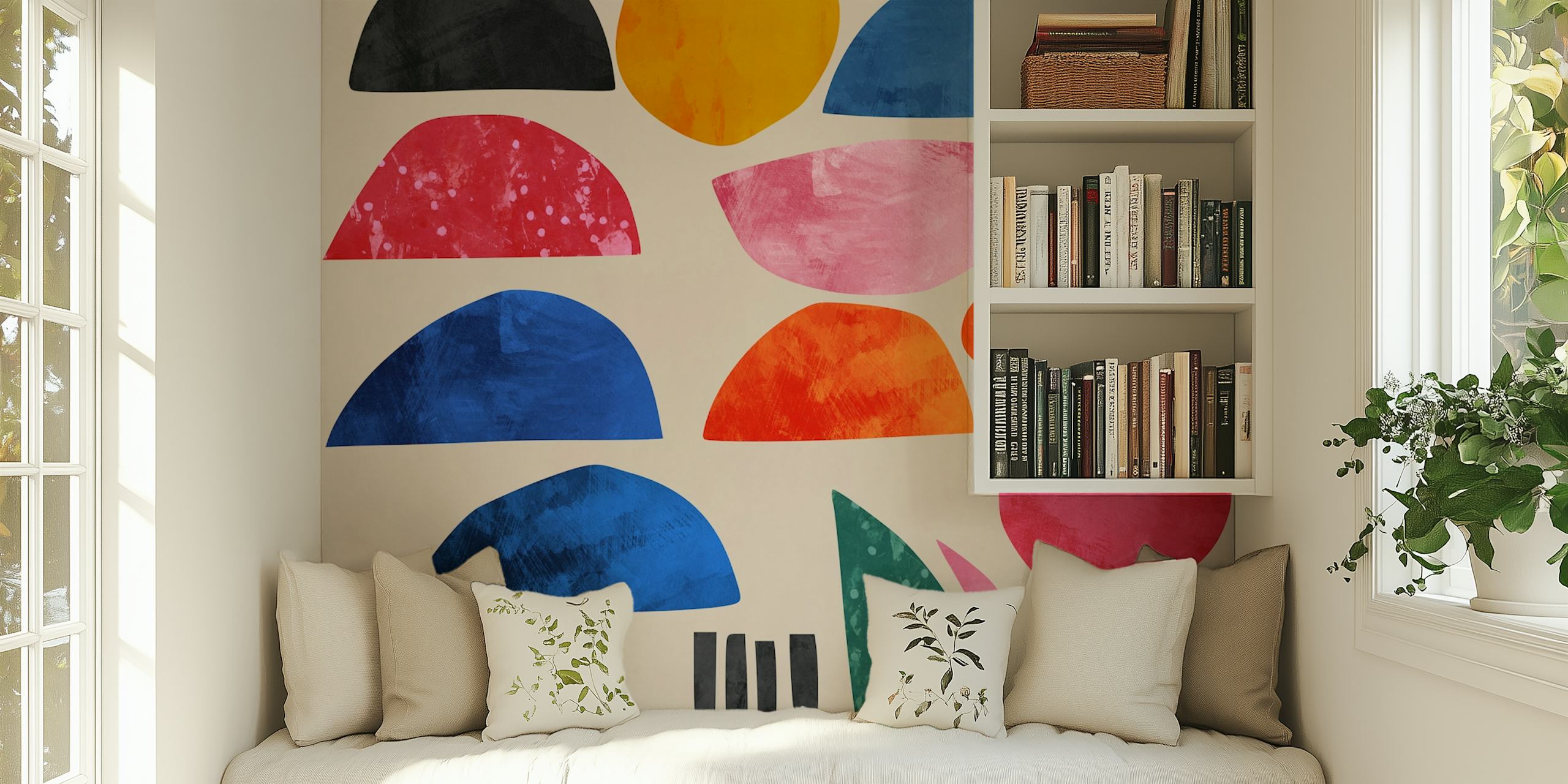 Colorful geometric wallpaper design