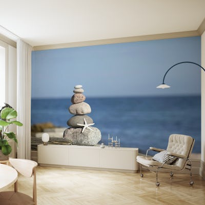 Tranquil Beach Stone Pile