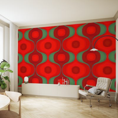 Moody Red 70s Geometry
