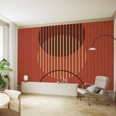 Rising geometric circles – burgundy red