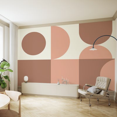 Minimalist Geometry Mocha Mousse