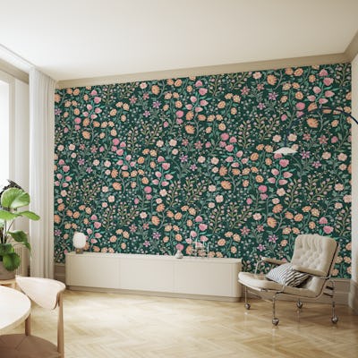 Ella - Whimsical flower garden and leaves I