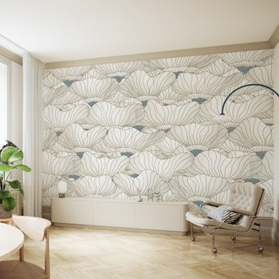 Botanical Bloom Waves Dusty White