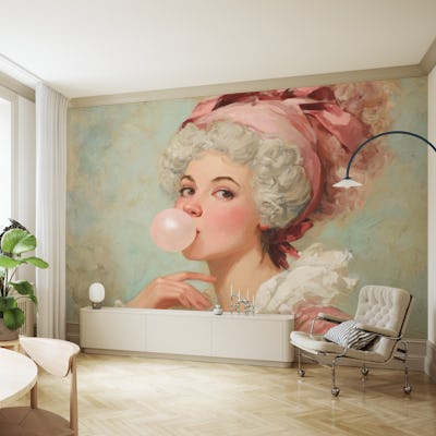 Queen Antoinette Blowing Pink Bubble Gum