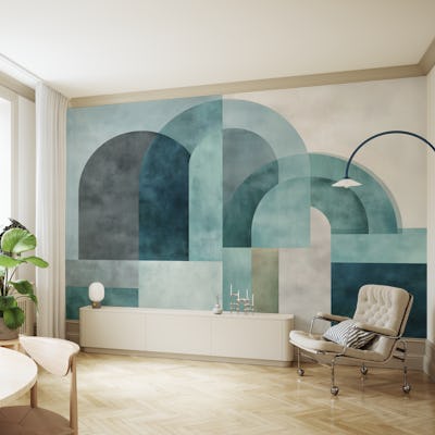 Geometric Blue Arches