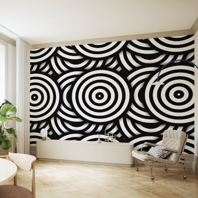 Black White Pop-Art Circles