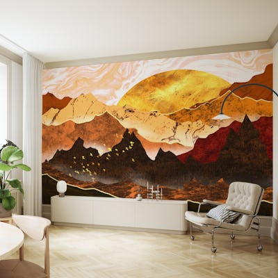 Golden mountains in autumn