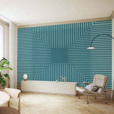 Teal Cyan Mid Century Modern