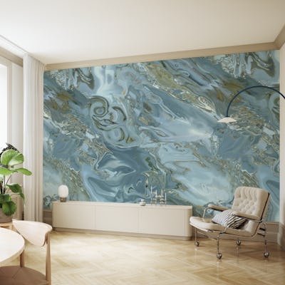 Marbled Elegance Teal Blue