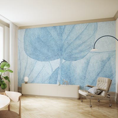 Soft Japandi Leaf Blue
