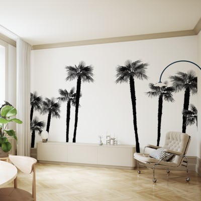 Minimal Black White Palms 1