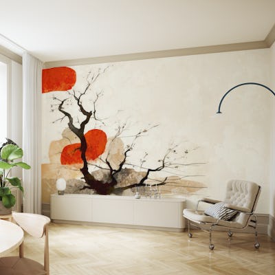 Wabi Sabi Zen Forest Painting