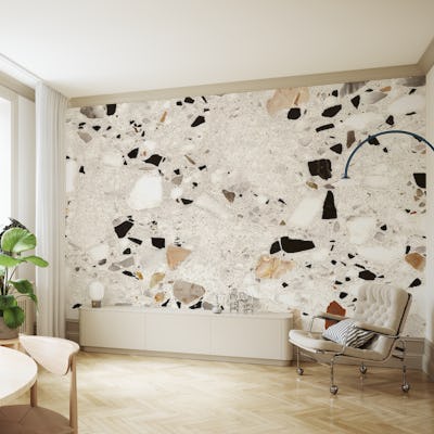 ITALIAN TERRAZO SILVER WALLPAPER