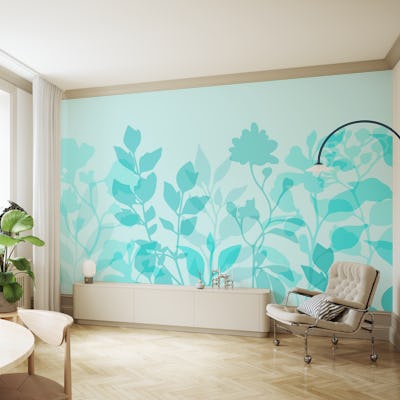 Layered Leaves Spring Vibes Turquoise