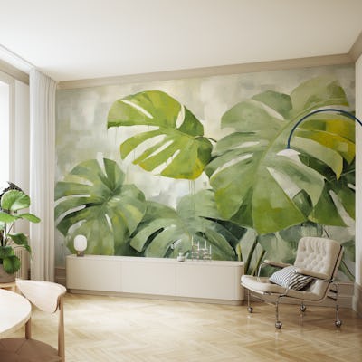 Green Monstrea Jungle Vibes Painting