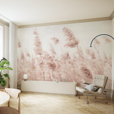 Pampas Grass on Soft Light Linen